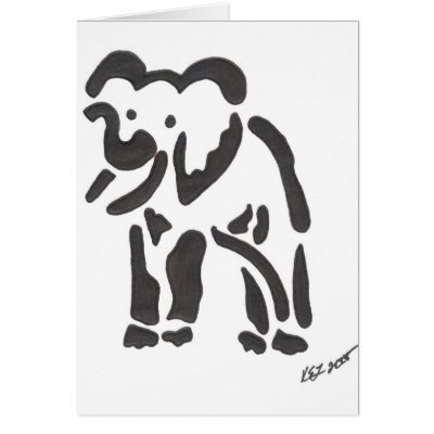 tribal elephant, sepia cards by aslansmagick