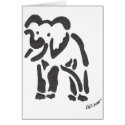 tribal elephant, sepia cards