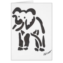 tribal elephant, sepia cards