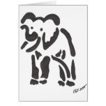 tribal elephant, sepia cards