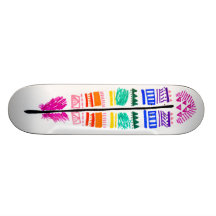 Tribal Feather Skateboard.
