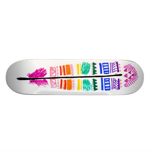 Tribal Feather Skateboard.