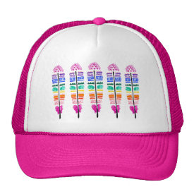 Tribal Feather Snapback. Trucker Hat