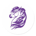 Tribal Fire Horse Purple stickers by TheGreenEyedUnicorn Tribal Fire Horse Purple stickers