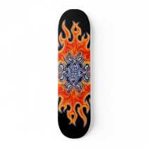 Tribal Fire Skull Design Custom Skate Board