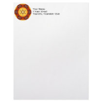 Tribal Fire Star Kaleidoscope Mandala Letterhead