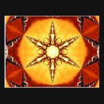 Tribal Fire Star Kaleidoscope Mandala Post Cards