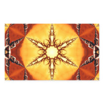 Tribal Fire Star Kaleidoscope Mandala Rectangular Stickers