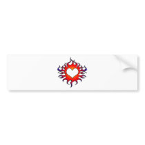 tribal flames heart bumper stickers by doonidesigns tribal flames heart bumper stickers