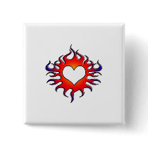 tribal flames heart buttons by doonidesigns tribal flames heart buttons