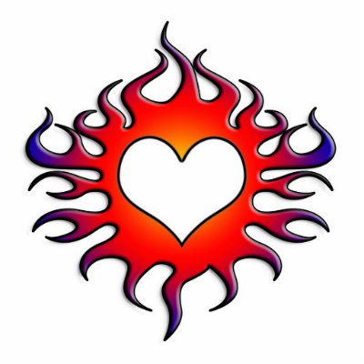 tribal flames heart photo cutouts by doonidesigns