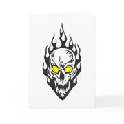 tribal flames skull card