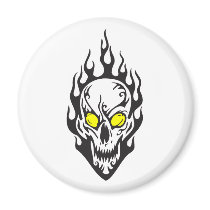 tribal flames skull magnets