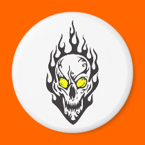 tribal flames skull magnets