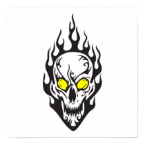 tribal flames skull posters