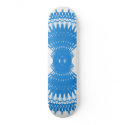 Tribal Fractal Fusion: Blue & White: Skateboard