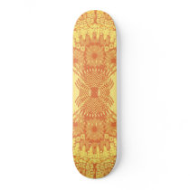 Tribal Fractal Fusion: Gradient Orange: Skateboard