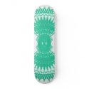 Tribal Fractal Fusion: Green & White: Skateboard