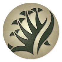 Tribal Frond Round Sticker stickers