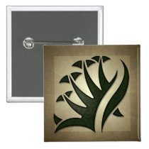 Tribal Frond Square Button buttons