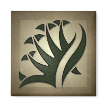 Tribal Frond Square Magnet magnets
