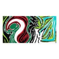 tribal fused customized photo card