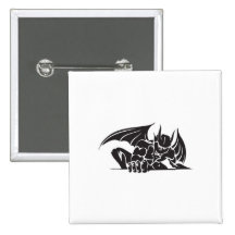 tribal gargoyle design buttons