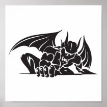 tribal gargoyle design poster