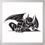 tribal gargoyle design poster