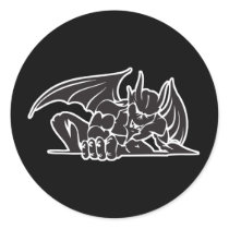 tribal gargoyle design round stickers