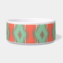 Tribal geometric diamond stripes Aztec pattern Dog Water Bowls