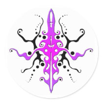 Tribal God - pink purple stickers by FlowstoneGraphics Tribal God - pink purple stickers