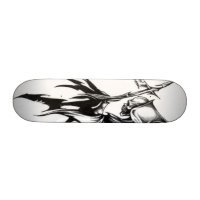 tribal-grim-reaper skateboard deck