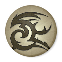 Tribal Gust Round Magnet by jamieco Tribal Gust Round Magnet