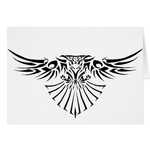 Tribal Hawk Tattoo Design Greeting Card | Zazzle