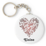 tribal heart love tattoo keychains
