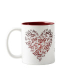 tribal heart love tattoo mugs