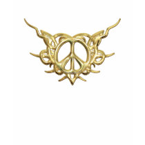 Tribal Heart Peace Gold T-Shirt