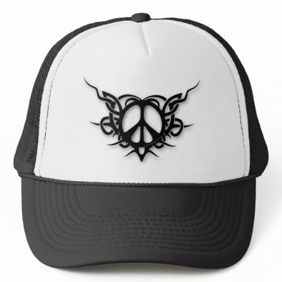 Tribal Heart Peace Sign Hat by