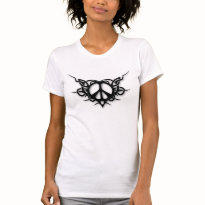 Tribal Heart Peace Sign T-shirt