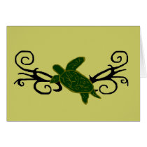 Tribal honu sea turtle blank card