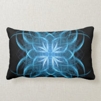 "Tribal Ice" - Crystal Blue Fractal Art Pillow pillows