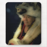 'Tribal Leader with Wolf's Head' Mouse Pads