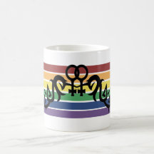 Tribal Lesbian Rainbow Mugs