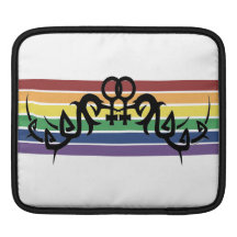 Tribal Lesbian Rainbow Symbols Grey iPad Sleeves