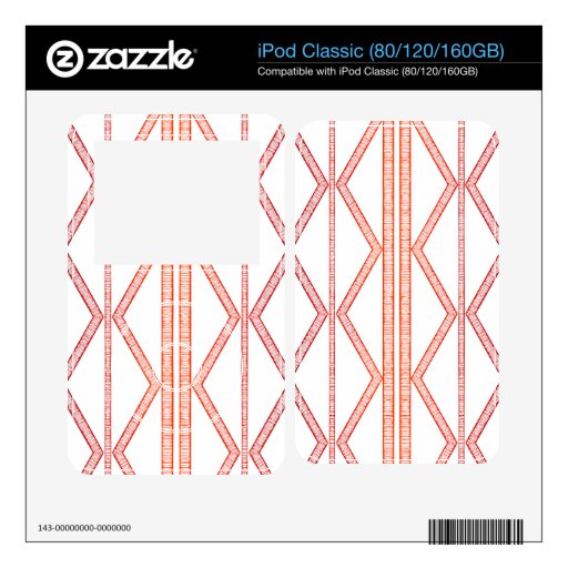 Tribal Lines Red iPod Decals