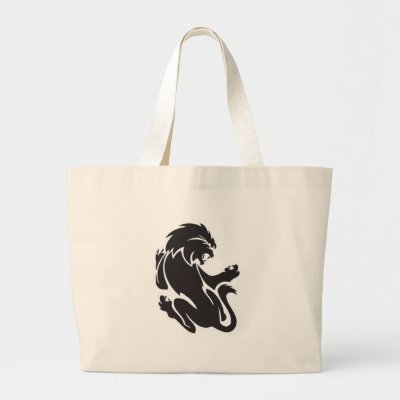 Tribal Lion Tattoo Design Tote Bags by doonidesigns