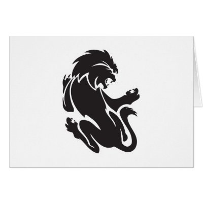 Tribal Lion Tattoo Design Card