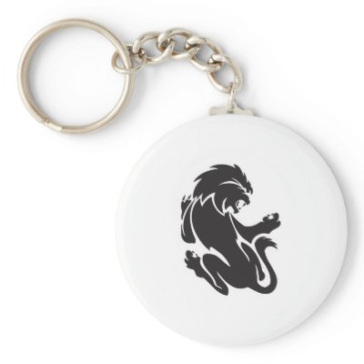 Tribal Lion Tattoo Design Key Chains by doonidesigns