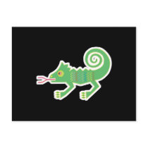 tribal lizard design postcard